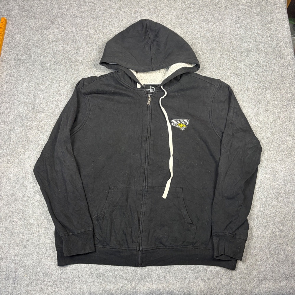 Boxercraft Towson University Tigers Sherpa Lined Full Zip Hoodie Black Mens XL